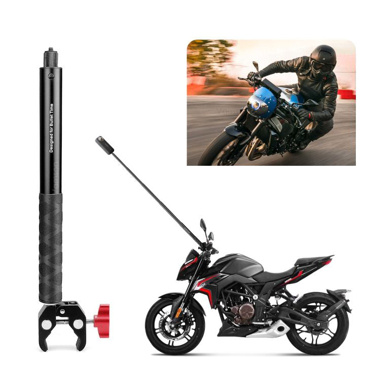 Set N°1: Soporte Moto/Ciclismo + Bastón para Cámaras de Acción