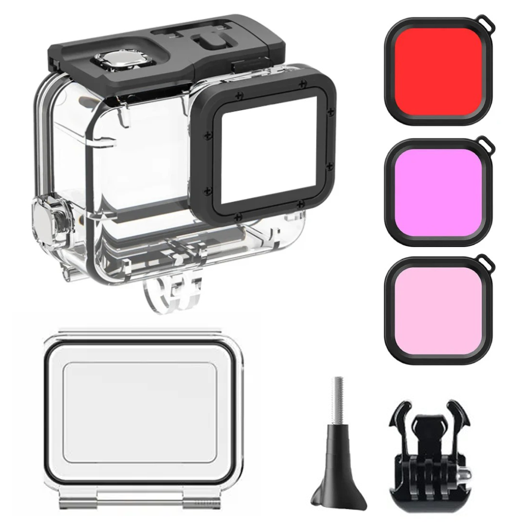 Combo Protector: Carcasa PRO Sumergible 60M + Tapa Posterior Touch para GoPro Hero 7/6/5 Black