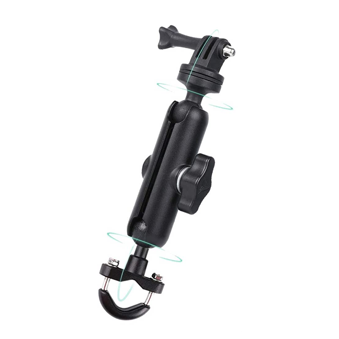 Soporte de metal moto/ciclismo con rotación 360° para GoPro, DJI Action, Osmo, Insta360 y otras cámaras de acción
