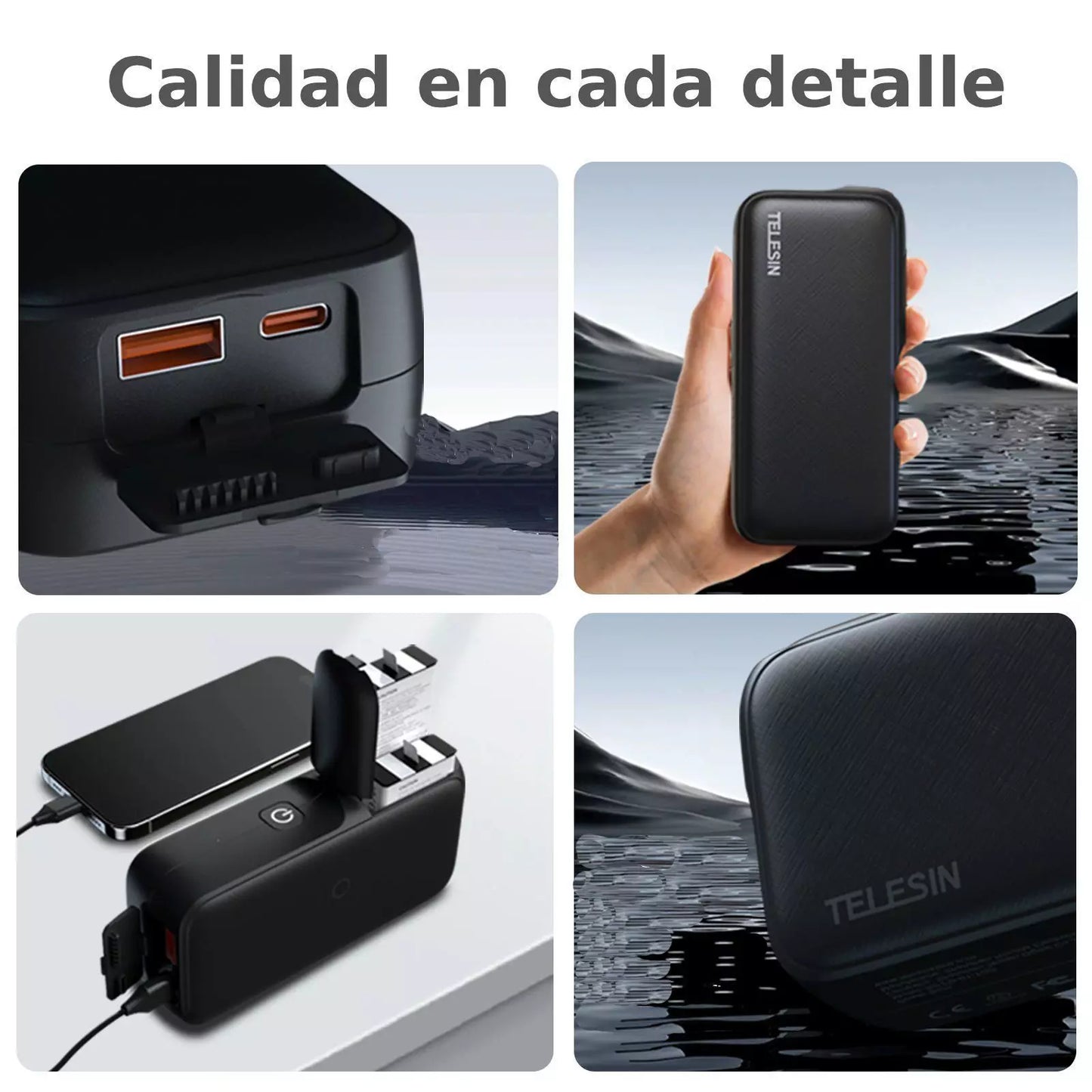 Power Bank: Cargador Portatil de Alta Potencia Telesin para GoPro Hero 13 Black