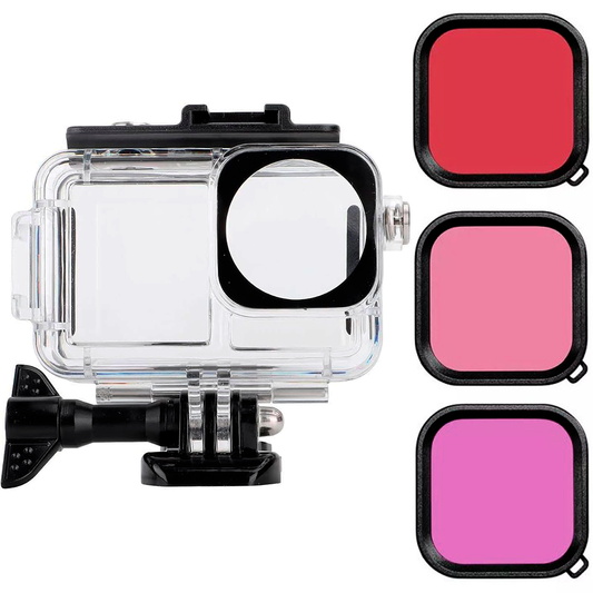 Carcasa Sumergible 40M + Set de Filtros de Buceo para DJI Action 3 / 4 / 5 Pro