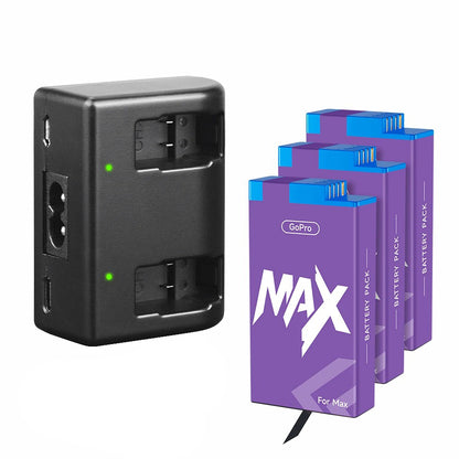 Pack: Cargador de baterías doble LED + Baterías para GoPro MAX