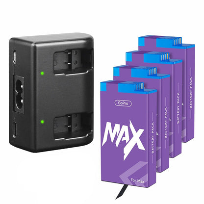 Pack: Cargador de baterías doble LED + Baterías para GoPro MAX