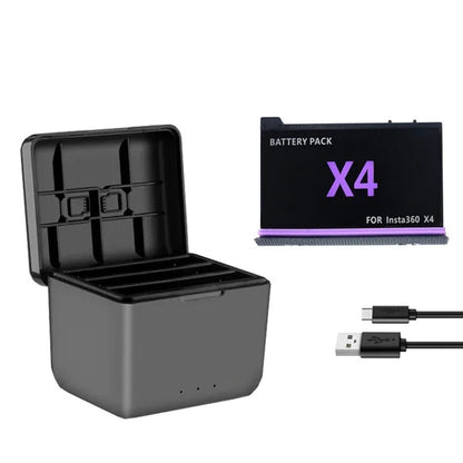 Pack: Cargador de baterías triple LED + Baterías para Insta360 X4