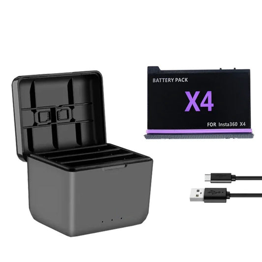 Pack: Cargador de baterías triple LED + Baterías para Insta360 X4