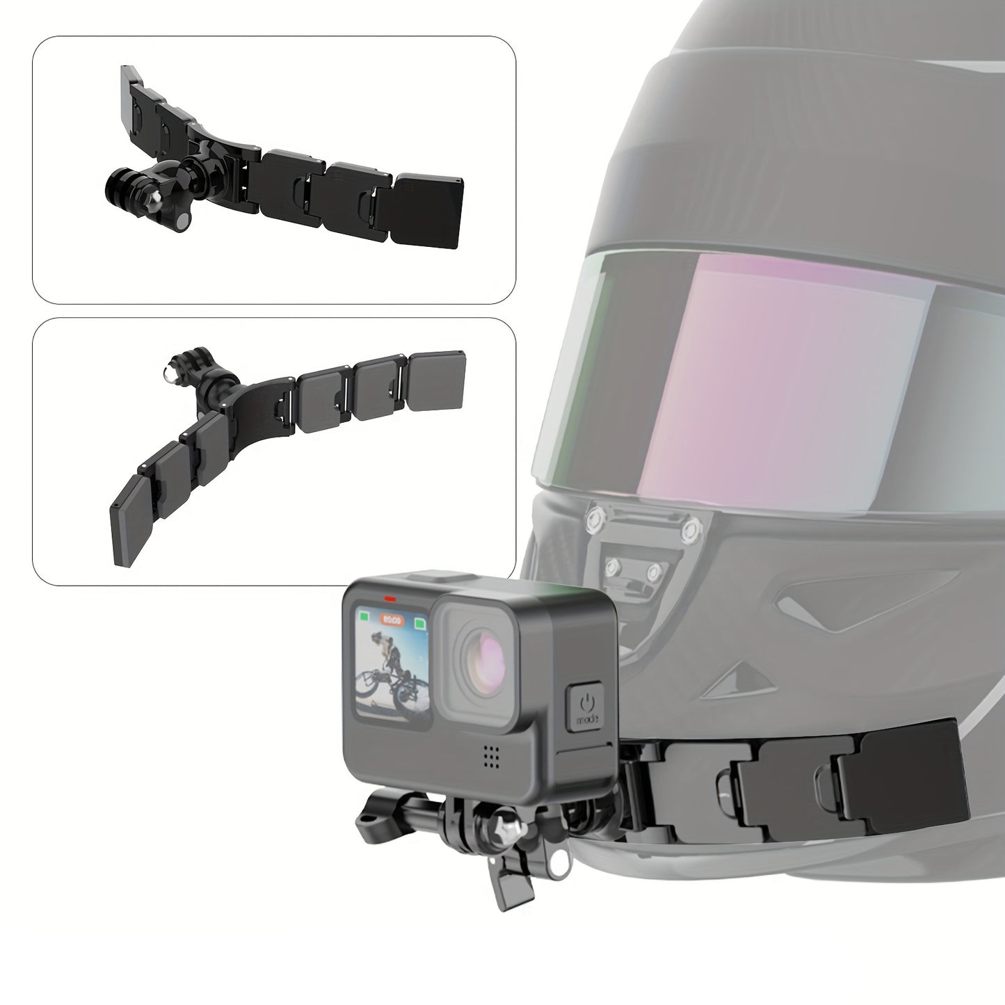 Soporte de Mentón + Adhesivos 3M para Casco de Moto (para GoPro, DJI, etc.)
