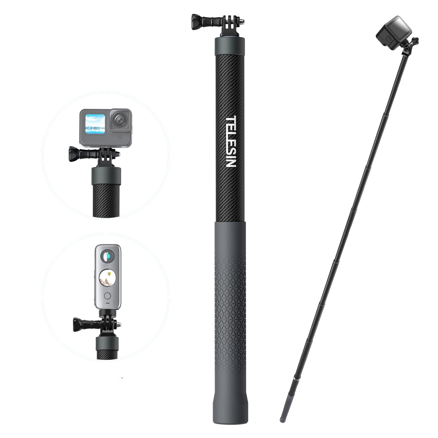 Bastón Invisible Largo 300cm. Telesin para Insta360 y GoPro MAX (V3.0)