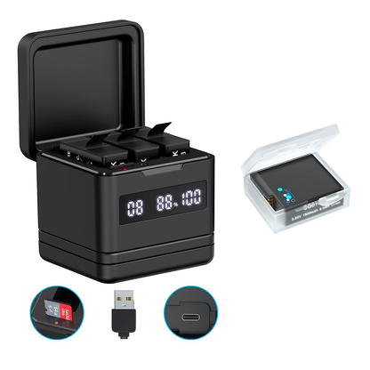 Cargador Box Triple LED para GoPro Hero 8/7/6/5 Black
