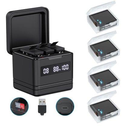 Cargador Box Triple LED para GoPro Hero 8/7/6/5 Black