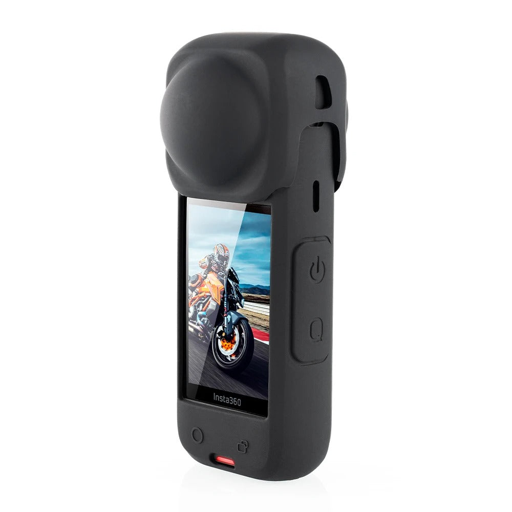 Set de protección Insta360 X4: Protector de silicona + Protector de lente