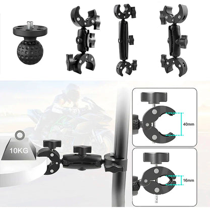 Pinza Doble para Montar Bastón en Moto o Ciclismo