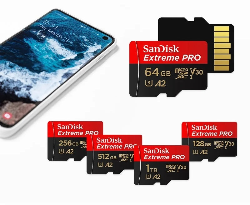 Tarjeta de Memoria SanDisk Extreme Pro MicroSD (Clase 10, A2, U3 4K, V30)